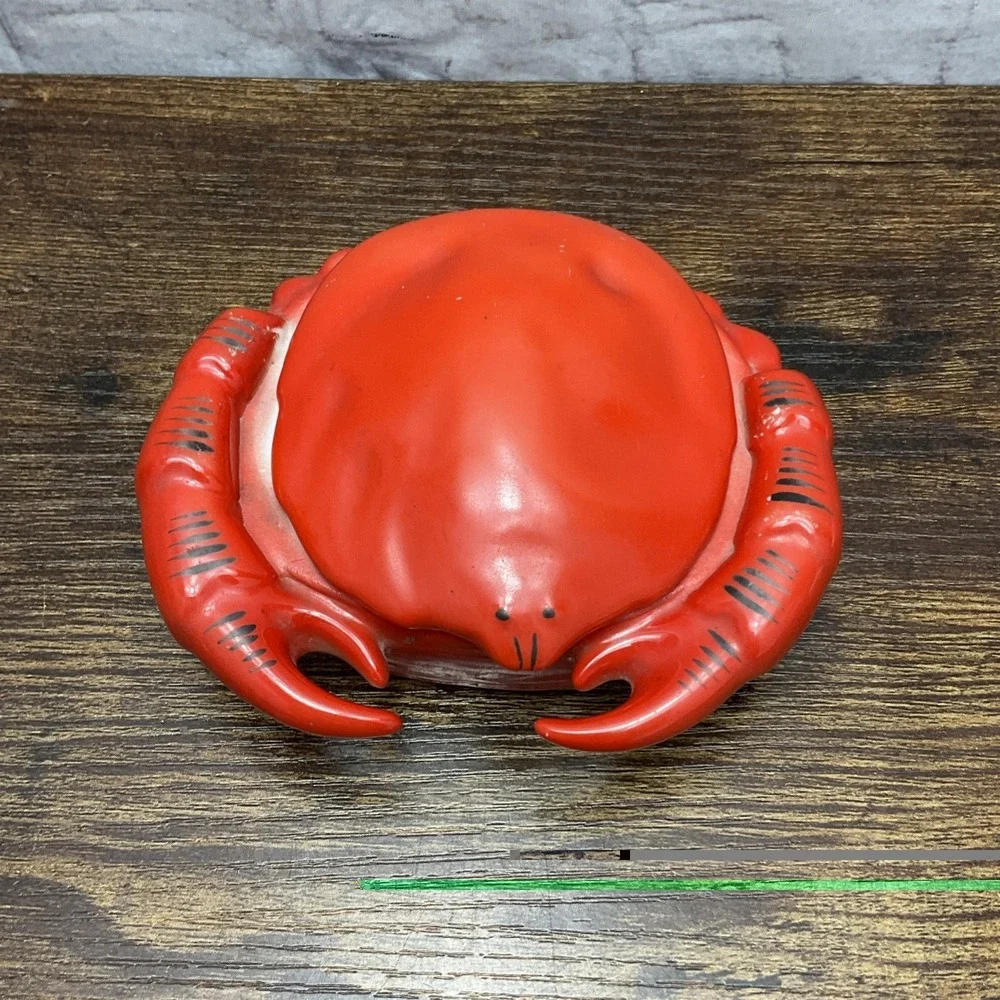 Pair Of Vtg Porcelain Crab Shaped Butter Pot Dishes Ramican From Czechoslovakia - Picture 6 of 13